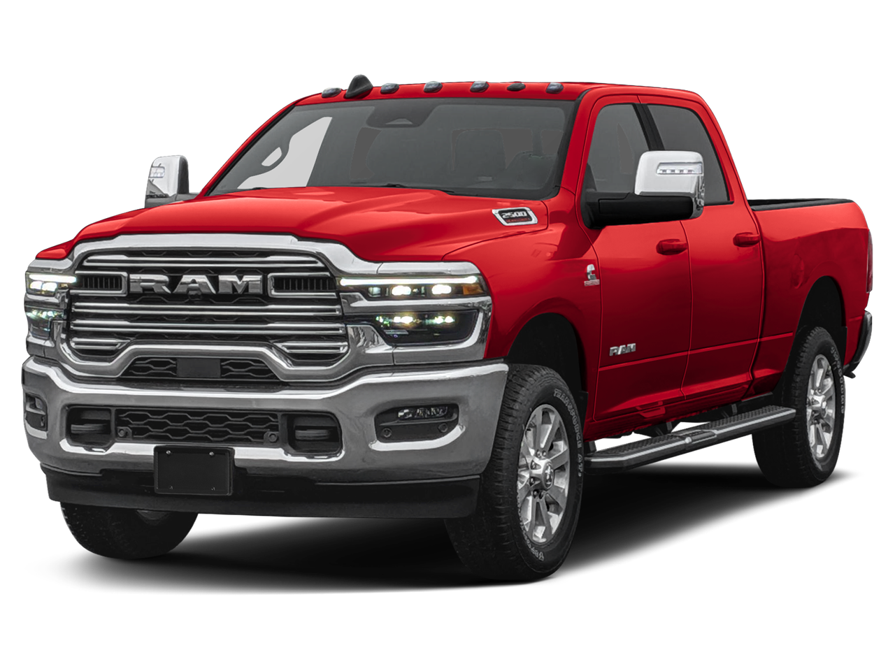 2026 RAM Ram 2500 RAM 2500 LARAMIE CREW CAB 4X4 6'4' BOX in Molten Red Pearl-Coat Exterior Paint — front three-quarter view