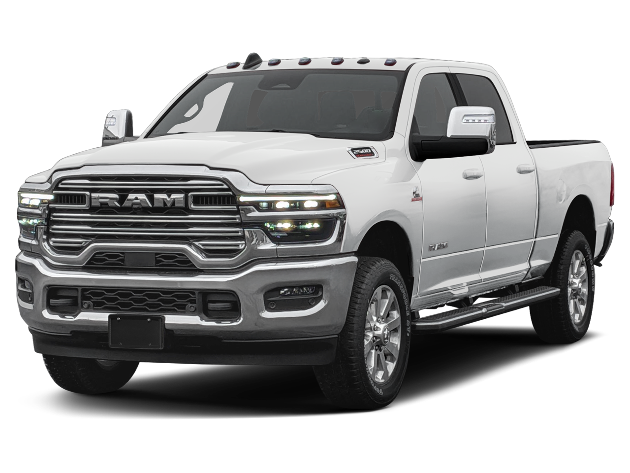 2026 RAM Ram 2500 RAM 2500 LARAMIE CREW CAB 4X4 6'4' BOX in Bright White Clear-Coat Exterior Paint — front three-quarter view