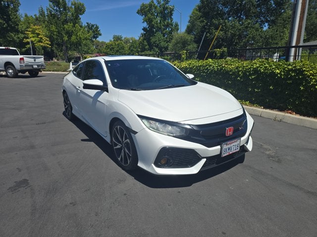2019 Honda Civic Si Base in Platinum White Pearl — front three-quarter view