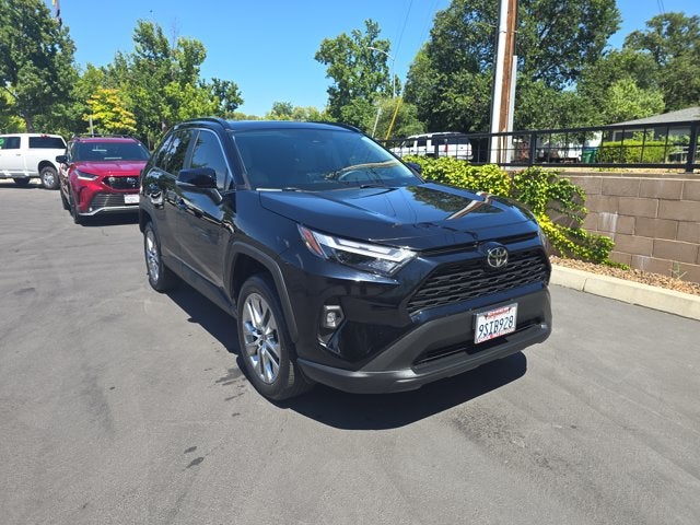 2025 Toyota RAV4 XLE Premium in Gray — front three-quarter view