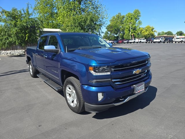 2017 Chevrolet Silverado 1500 2LZ in Deep Ocean Blue Metallic — front three-quarter view